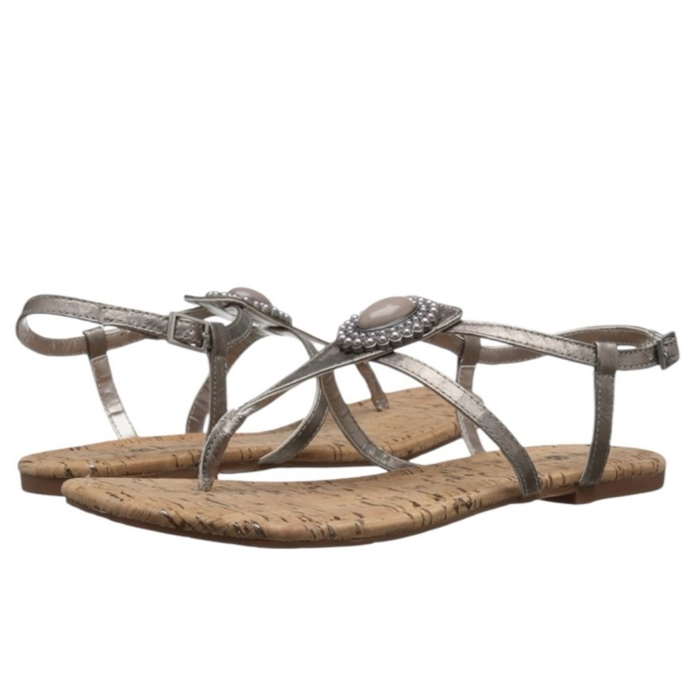 New, Lindsay Phillips Pewter Faux Leather
Meredith Thong Sandals, Sz 11